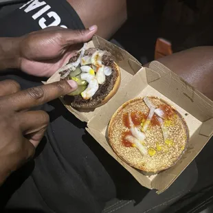 This burger looks sad.