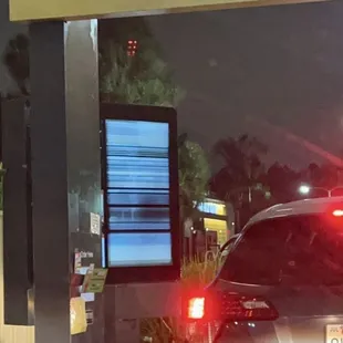 broken menu for drive thru
