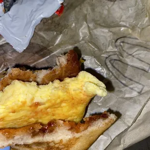 Mc Sausage Egg Cheese McGriddle Meal with a side of black hair