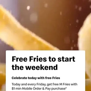 Friday FREE fries in app deal!