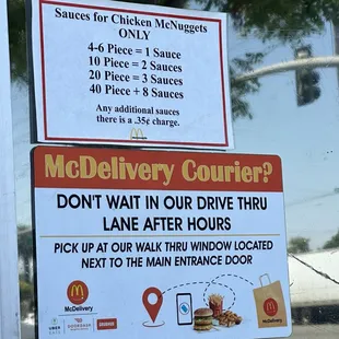 8/6/24 McNuggets sauces menu