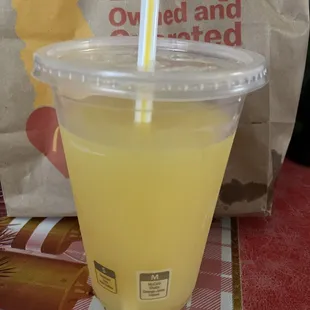 Weak OJ. watered down.