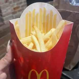 Large fries with it half filled