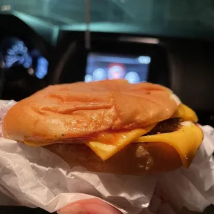 McDonald's double cheese burger with BBQ sauce?