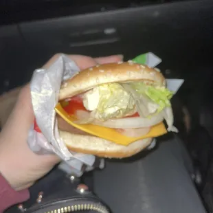 Burger King Whopper Jr. with cheese.