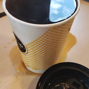 a cup of coffee and a plate of donuts