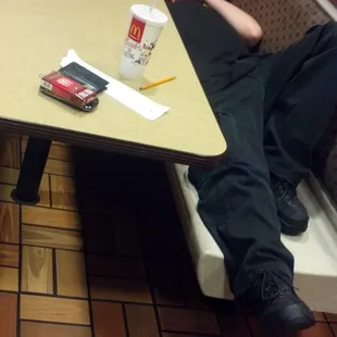 Also i went in to go to the bathroom and an employee was sleeping on the bench! Ridiculous!