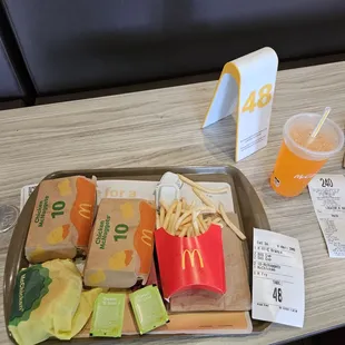 20 piece chicken mcnuggets with mcchicken and fries