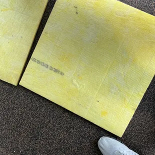 Pieces of insulation from the roof