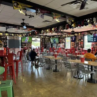 the inside of a restaurant