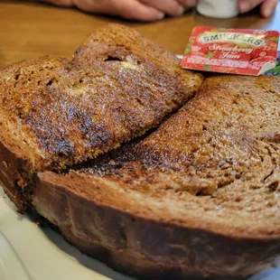 Squaw bread toast, buttered while still hot.  And real butter!