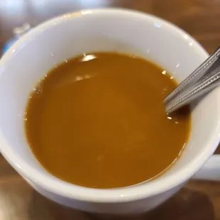 I love the coffee - perfect after pouring in one serving of non dairy creamer.