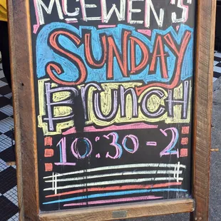 Sunday Brunch hours.