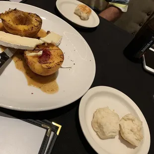 Grilled Peaches and Brie (amazing biscuits)