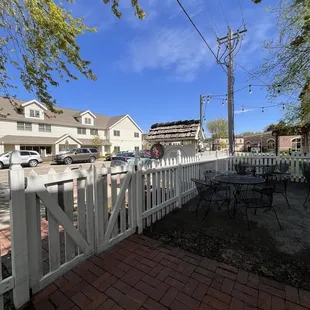 Outside they have a cute little area