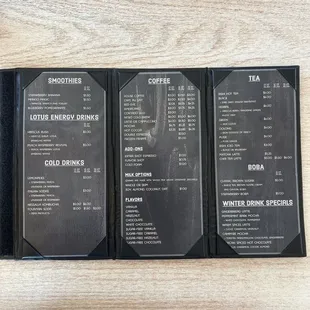 menu