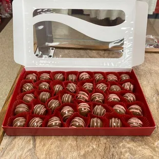 Chocolate covered strawberry truffles
