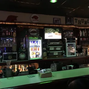 a bar with neon lights