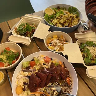a table full of food