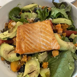 Salmon Sweet Potato Blueberry Salad Notice that avocado - yuck!