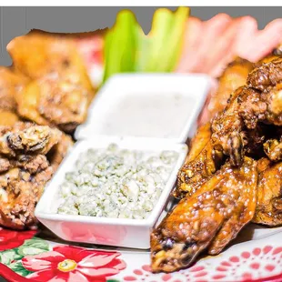 bbq chicken, fried chicken, chicken wings and fried chicken, chicken wings, fried chicken wings, bbq wings, food, poultry, chicken