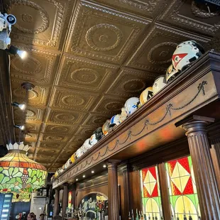 Bar top with aviator helmets