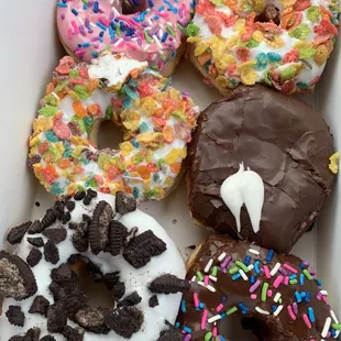 a variety of donuts