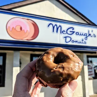 Maple iced cake donut at McGaugh's Do-Nuts