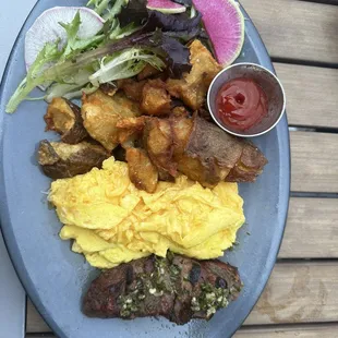 Steak and eggs