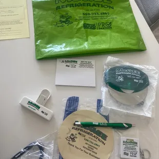 Goodie bag that Javier gave!