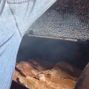 Jim cooks some amazing Ribs, Brisket, Bologna and Hot Links