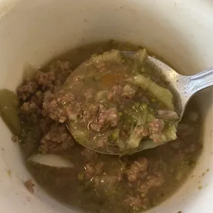 Broccoli beef soup. Wow.