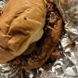 Chopped Beef Brisket sandwich