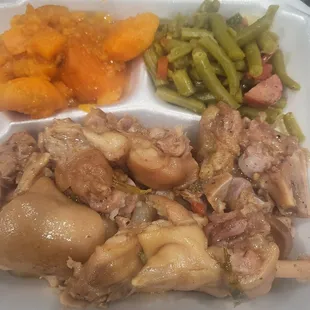 Pig Feet Yams and Green Beans