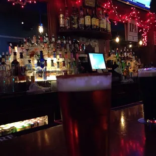 Great Lakes Christmas Ale with cinnamon and sugar on the rim.