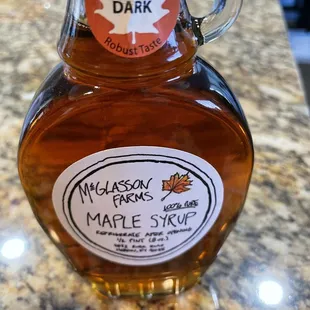 Dark maple syrup.
