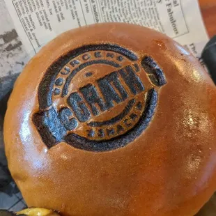 a burger and a knife