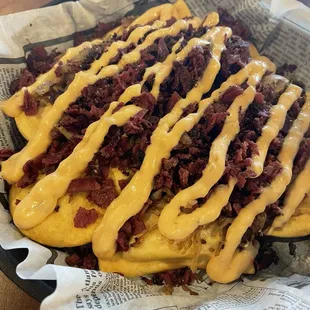 Reuben pierogi appetizer-the Irish corned beef is amazing!