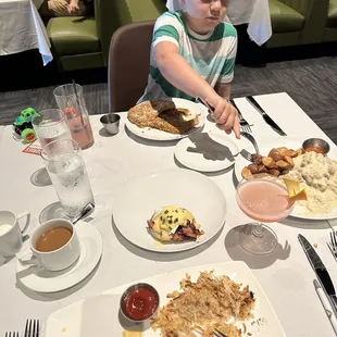 Eggs Benedict, Biscuits &amp; Gravy, and Cinnamon Vanilla French Toast