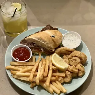 This was a Prime Rib Sandwich, Calamari, Margarita Saturday