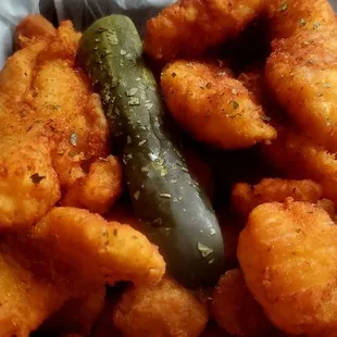 Fried catfish with okra