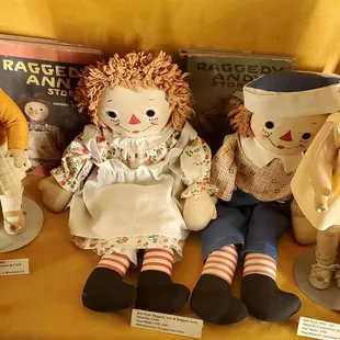 Raggedy Ann doll &amp; book, and Raggedy Andy doll &amp; book. One of my favorite dolls growing up! Good memories! :)
