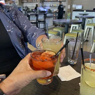 Don't ask what drink this is nor what round! It's just cheer after cheer!