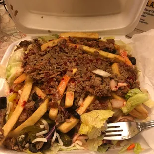 Steak Salad. But I put on Red Wine Vinegar &amp; Olive Oil Dressing