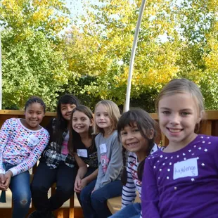 Having fun on the wagon ride!