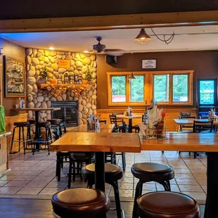 High tables inside the bar area