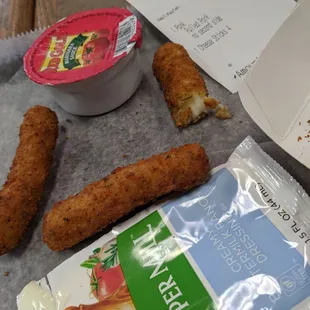 Cheese sticks with a packaged ranch ... EWWWWW