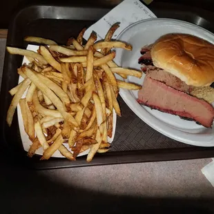 Sliced beef sandwich - it was ok, didn&apos;t taste like authentic smoked brisket.