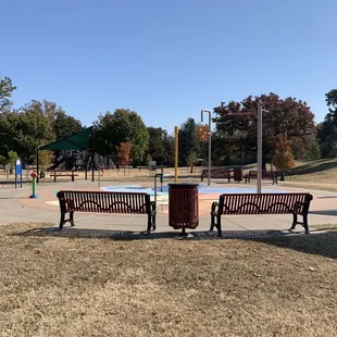 Splash pad and playground