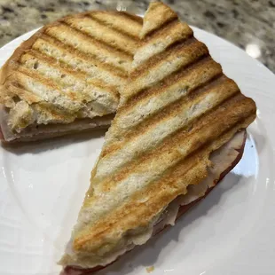 Homemade panini using their sourdough bread